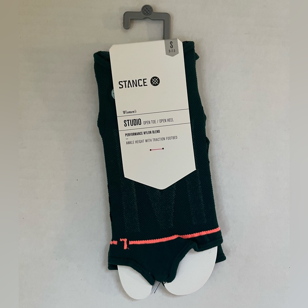 Stance deep blue/green studio sock open heel and toe size small new with tags!